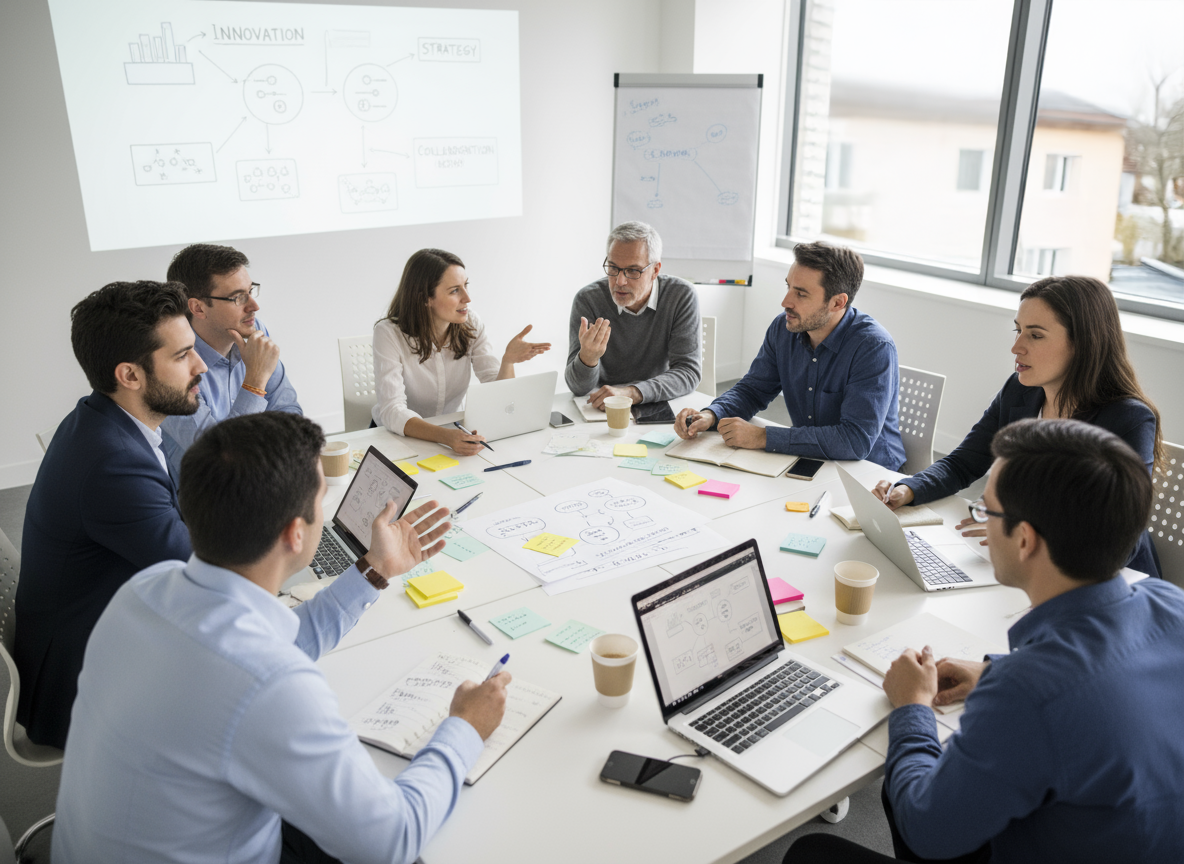 Team arbeitet an Projekt